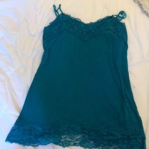 blue green tank top